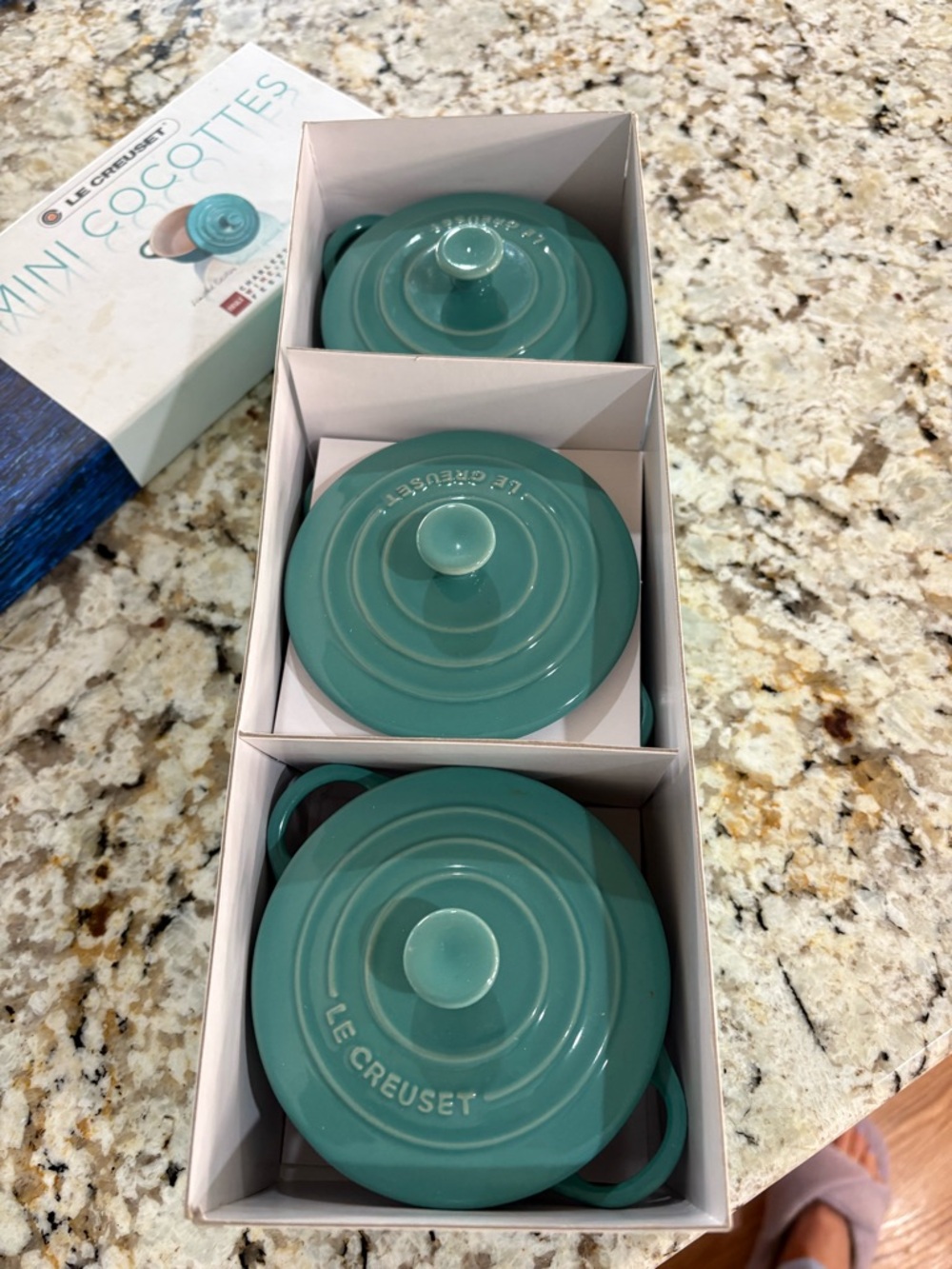 Le Creuset Festival Gullah Blue Mini Cocotte with Lid - Teal Blue - Picture 3 of 6